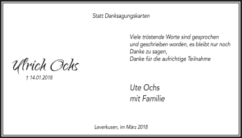 Anzeige von Ulrich Ochs von  Lokale Informationen 