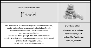 Anzeige von Friedel  von Kölner Stadt-Anzeiger / Kölnische Rundschau / Express