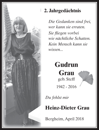 Anzeige von Gudrun Grau von  Werbepost 