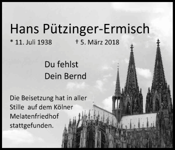 Anzeige von Hans Pützinger-Ermisch von Kölner Stadt-Anzeiger / Kölnische Rundschau / Express