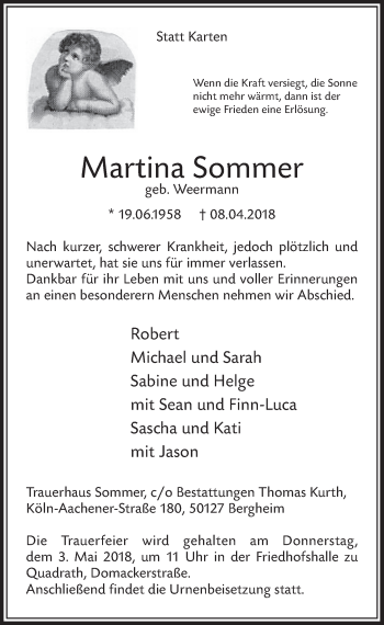 Anzeige von Martina Sommer von  Sonntags-Post 