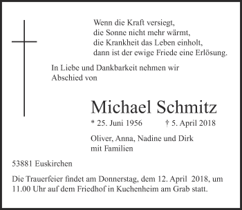 Anzeige von Michael Schmitz von  Blickpunkt Euskirchen 