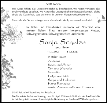 Anzeige von Soa Schulze von Kölner Stadt-Anzeiger / Kölnische Rundschau / Express