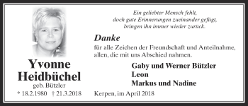 Anzeige von Yvonne Heidbüchel von  Werbepost 
