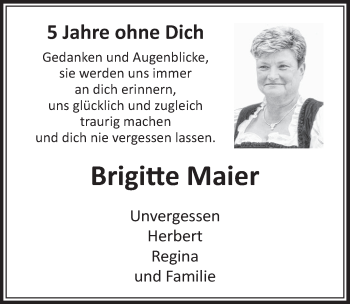 Anzeige von Brigitte Maier von  Schaufenster/Blickpunkt  Schlossbote/Werbekurier 