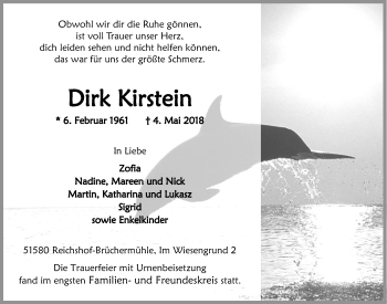 Anzeige von Dirk Kirstein von  Lokalanzeiger 