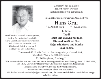 Anzeige von Hans Graf von  Werbepost 