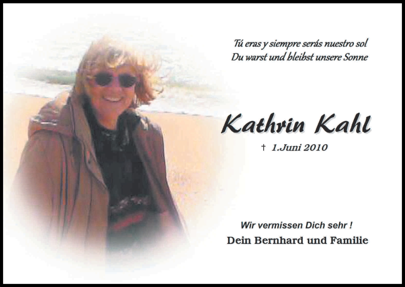  Traueranzeige für Kathrin Kahl vom 31.05.2018 aus Kölner Stadt-Anzeiger / Kölnische Rundschau / Express