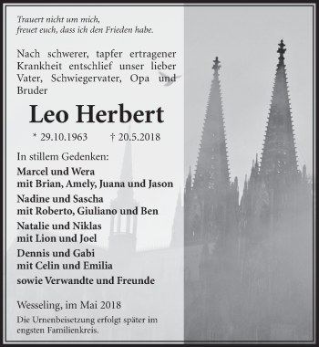 Anzeige von Leo Herbert von  Schlossbote/Werbekurier 