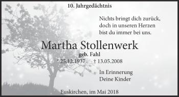 Anzeige von Martha Stollenwerk von  Blickpunkt Euskirchen 