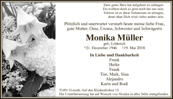 Anzeige von Monika Müller von  Bergisches Handelsblatt 