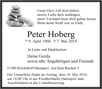 Anzeige von Peter Hoberg von  Lokalanzeiger 