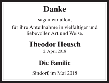 Anzeige von Theodor Heusch von  Werbepost 