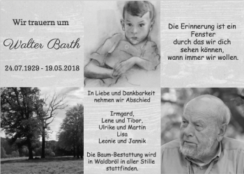 Anzeige von Walter Barth von  Lokalanzeiger 