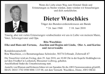 Anzeige von Dieter Waschkies von Kölner Stadt-Anzeiger / Kölnische Rundschau / Express
