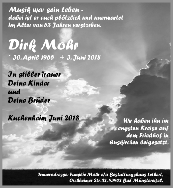 Anzeige von Dirk Mohr von  Blickpunkt Euskirchen 