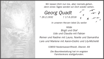 Anzeige von Georg Quadt von  Extra Blatt 