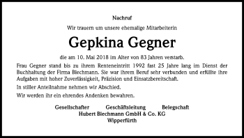 Anzeige von Gepkina Gegner von Kölner Stadt-Anzeiger / Kölnische Rundschau / Express
