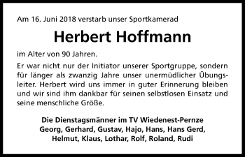 Anzeige von Herbert Hoffmann von Kölner Stadt-Anzeiger / Kölnische Rundschau / Express