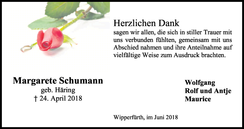  Traueranzeige für Margarete Schumann vom 15.06.2018 aus Kölner Stadt-Anzeiger / Kölnische Rundschau / Express