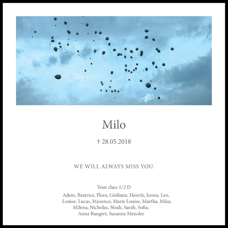  Traueranzeige für Milo  vom 09.06.2018 aus Kölner Stadt-Anzeiger / Kölnische Rundschau / Express