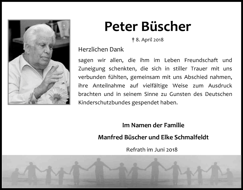  Traueranzeige für Peter Büscher vom 02.06.2018 aus Kölner Stadt-Anzeiger / Kölnische Rundschau / Express