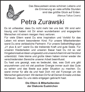 Anzeige von Petra Zurawski von  Blickpunkt Euskirchen 