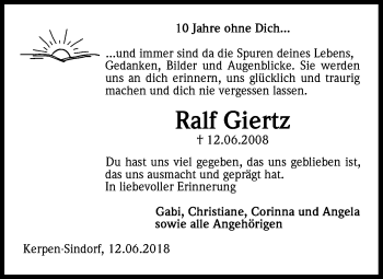 Anzeige von Ralf Giertz von Kölner Stadt-Anzeiger / Kölnische Rundschau / Express