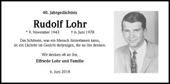 Anzeige von Rudolf Lohr von Kölner Stadt-Anzeiger / Kölnische Rundschau / Express