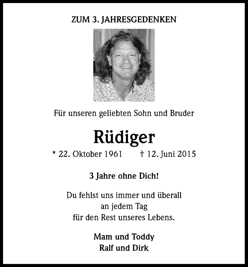  Traueranzeige für Rüdiger Heinrichs vom 18.07.2023 aus Kölner Stadt-Anzeiger / Kölnische Rundschau / Express