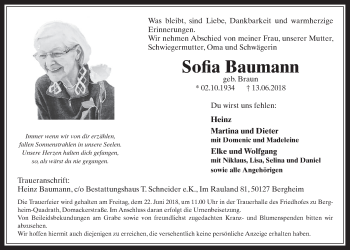 Anzeige von Sofia Baumann von  Werbepost 