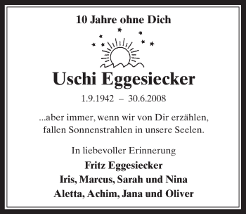Anzeige von Uschi Eggesiecker von  Werbepost 
