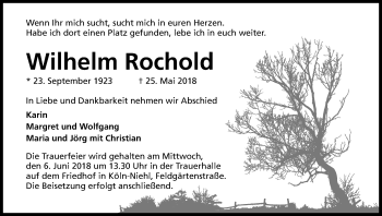 Anzeige von Wilhelm Rochold von Kölner Stadt-Anzeiger / Kölnische Rundschau / Express