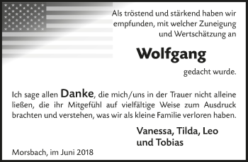Anzeige von Wolfgang  von  Lokalanzeiger 