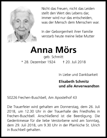 Anzeige von Anna Mörs von KL