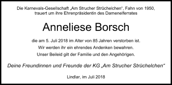 Anzeige von Anneliese Borsch von RB