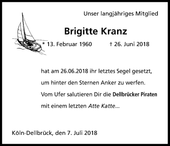 Anzeige von Brigitte Kranz von EXKB