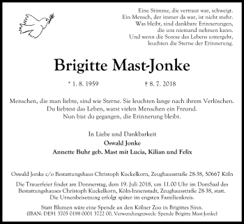 Anzeige von Brigitte Mast-Jonke von GS
