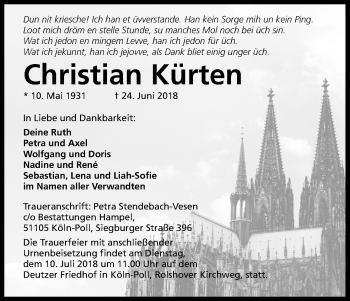 Anzeige von Christian Kürten von GS