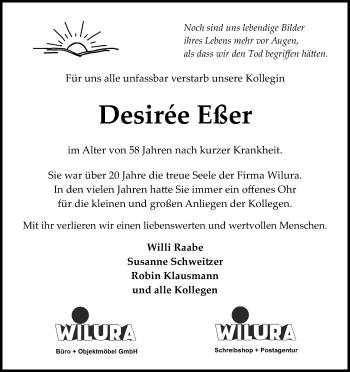 Anzeige von Desiree Eßer von KL