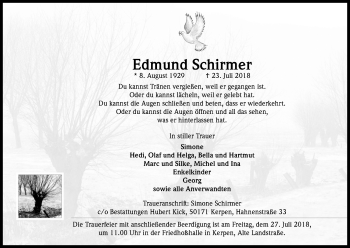 Anzeige von Edmund Schirmer von BG