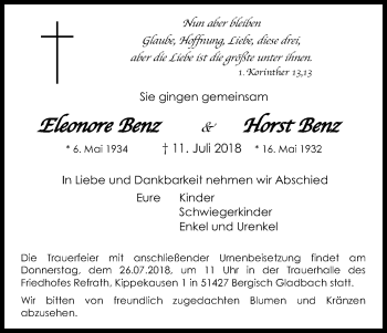 Anzeige von Eleonore Benz von RB