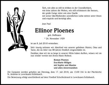 Anzeige von Ellinor Ploenes von SLE