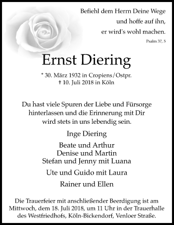 Anzeige von Ernst Diering von GS