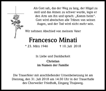 Anzeige von Francesco Minati von GS