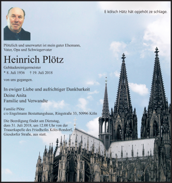 Anzeige von Heinrich Plötz von GS
