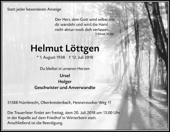 Anzeige von Helmut Löttgen von OB