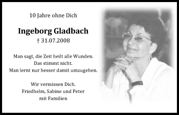 Anzeige von Ingeborg Gladbach von RB