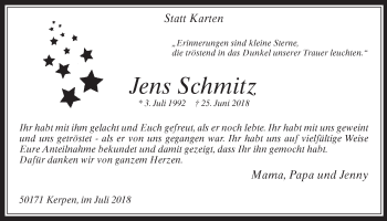 Anzeige von Jens Schmitz von  Werbepost 