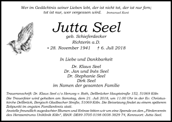 Anzeige von Jutta Seel von GS